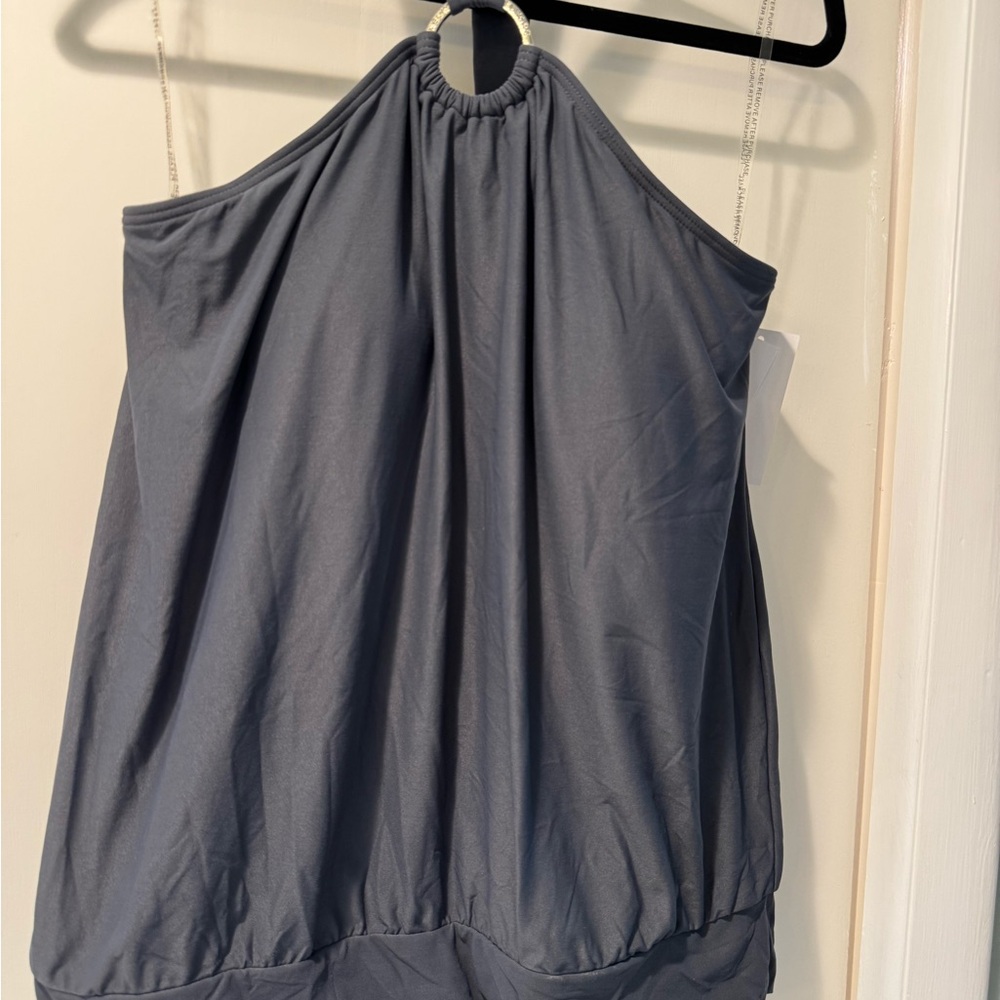 Michael Kors Gunmetal Tankini Top